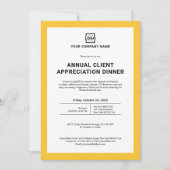 Party für kundenspezifische Unternehmen gelb Einladung (Vorderseite)