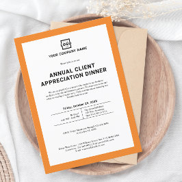 Party für kundenspezifische Unternehmen Orange Einladung