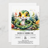 Party für kundenspezifisches Reptil-Kindergeburtst Einladung (Vorne/Hinten)