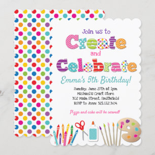 Party für Kunstgewerbe erstellen und feiern Einladung