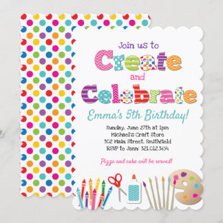 Party für Kunstgewerbe erstellen und feiern Einladung