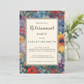 Party für künstlerische Blüten Vintages Blumenruhe Einladung (Stehend Vorderseite)