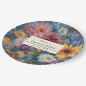 Party für künstlerische Blüten Vintages Blumenruhe Pappteller (Schrägansicht)