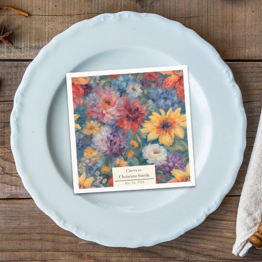 Party für künstlerische Blüten Vintages Blumenruhe Serviette