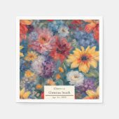 Party für künstlerische Blüten Vintages Blumenruhe Serviette (Vorderseite)