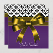 Party für lila Lilien Einladung (Vorne/Hinten)