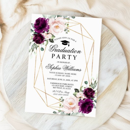 Party für lila und rosafarbene Rosen Einladung