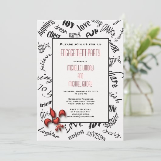 Party für Lilie Heartfelt Expressions Einladung (Stehend Vorderseite)