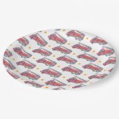 Party für LKW mit rotem Feuer Pappteller (Schrägansicht)