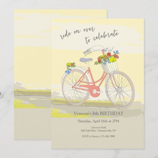 Party für Mädchen Einladung (Vorne/Hinten)