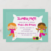 Party für Mädchen Einladung (Vorne/Hinten)