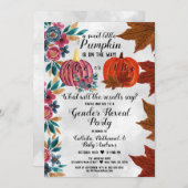Party für Mädchen oder Junge Fall Pumpkin Gender R Einladung (Vorne/Hinten)