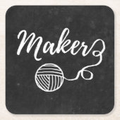 Party für Maker- und Garntypografie Rechteckiger Pappuntersetzer (Vorderseite)