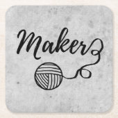 Party für Maker- und Garntypografie Rechteckiger Pappuntersetzer (Vorderseite)