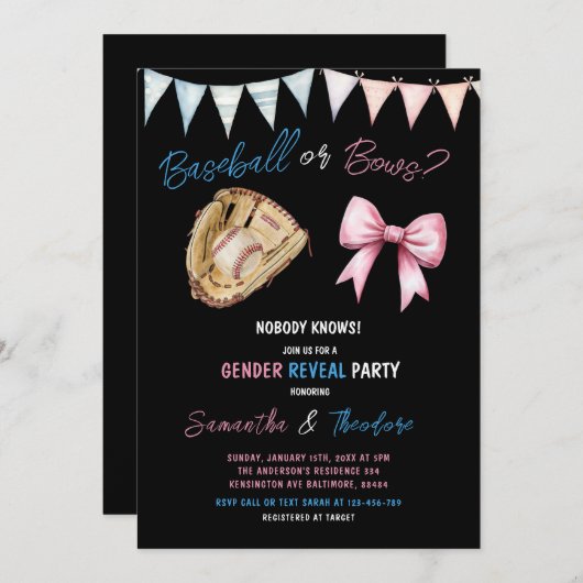 Party für männliche oder männliche Baseball- oder  Einladung (Vorne/Hinten)