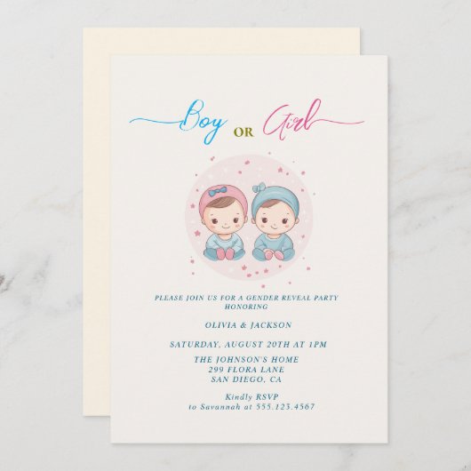 Party für männliche oder weibliche Geschlechter Einladung (Vorne/Hinten)