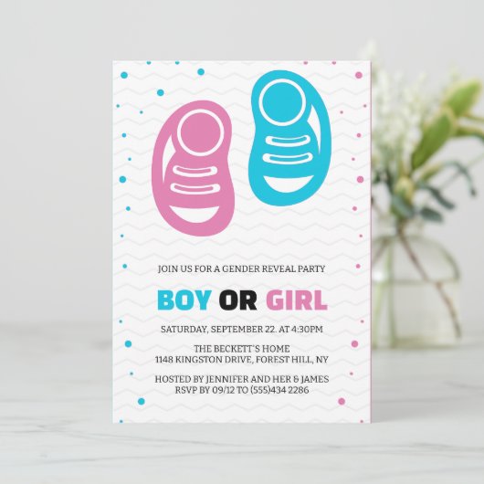 Party für männliche oder weibliche Twins Einladung (Stehend Vorderseite)