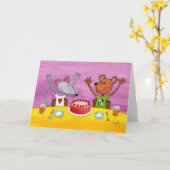 Party für Maus und Bär Karte (Gelbe Blume)
