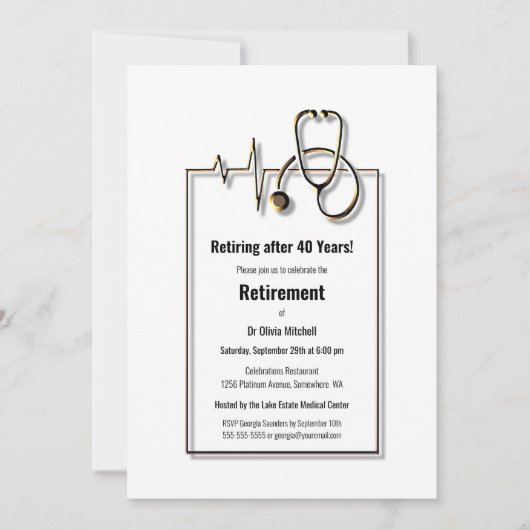 Party für medizinische Krankenversorgung Stethosco Einladung (Vorderseite)