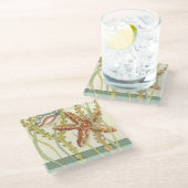 Party für mehrfarbige Muschel Glasuntersetzer (Schrägansicht)