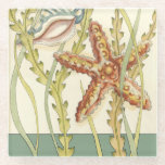 Party für mehrfarbige Muschel Glasuntersetzer<br><div class="desc">Charikilia Zarris ist eine talentierte Künstlerin, die für ihr Meereskunstwerk bekannt ist. Ihre Bilder sind friedlich und beruhigend und entspannen Sie mit jedem Bild. Dieses Wasserkunstwerk mit Seestern und einer Conch-Muschel, die das Zentrum von allen bildet, grenzt an einen schönen Seetang. Dieses Bild wird auf jedem fertigen Produkt großartig aussehen....</div>