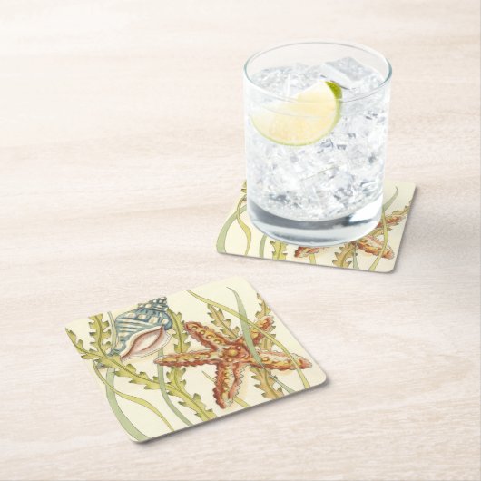 Party für mehrfarbige Muschel Rechteckiger Pappuntersetzer (Vor Ort)