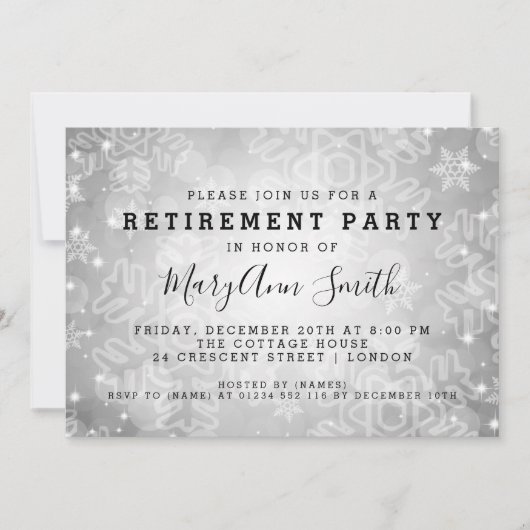 Party für moderne Altersversorgung Silver Winter B Einladung (Vorderseite)