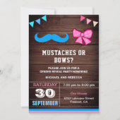 Party für Mustaches oder Bows Gender Reveal Einladung (Vorderseite)