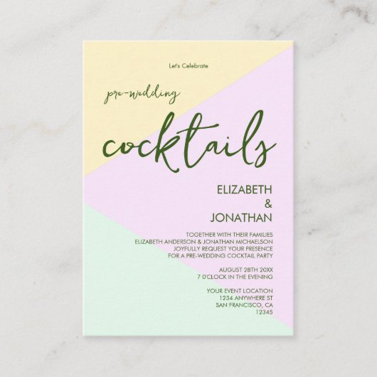 Party für Mute Pastel Geometric Wedding Begleitkarte (Vorderseite)