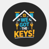 Party für neue Hauseigentümerinnen Matching W Runder Aufkleber (Vorderseite)