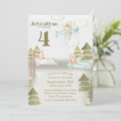 Party für niedliche Flugzeug und Autos im Park Einladung (Stehend Vorderseite)