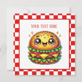 Party für niedliche Hamburger Einladung (Vorderseite)