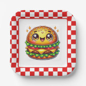 Party für niedliche Hamburger Pappteller (Vorderseite)