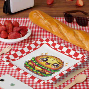 Party für niedliche Hamburger Pappteller