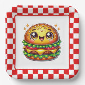 Party für niedliche Hamburger Pappteller (Vorderseite)
