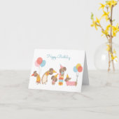 Party für niedliche lustige Hunde Karte (Gelbe Blume)