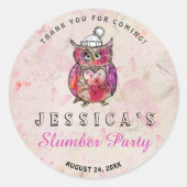 Party für niedliche Nachtschwärmer Geburtstag Schl Runder Aufkleber (Vorderseite)