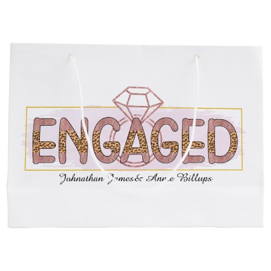 Party für niedliche Verlobung Große Geschenktüte (Rückseite)