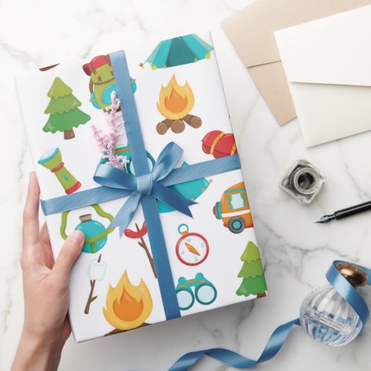 Party für niedliches Camping Geschenkpapier (Schenken)