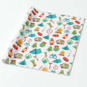 Party für niedliches Camping Geschenkpapier (Ungerollt)