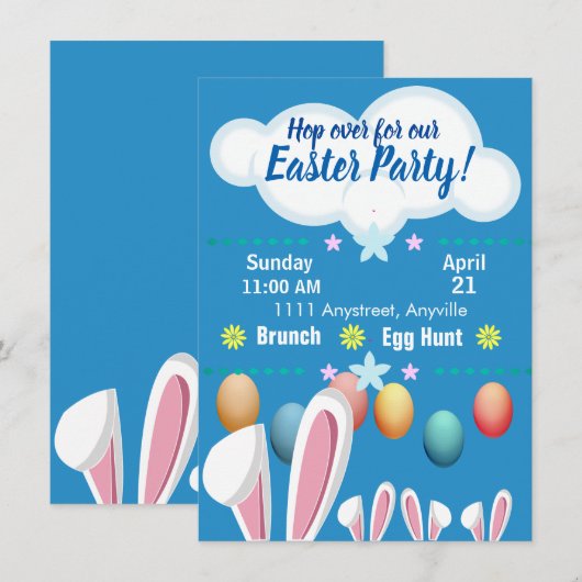 Party für Ostern Einladung (Vorne/Hinten)