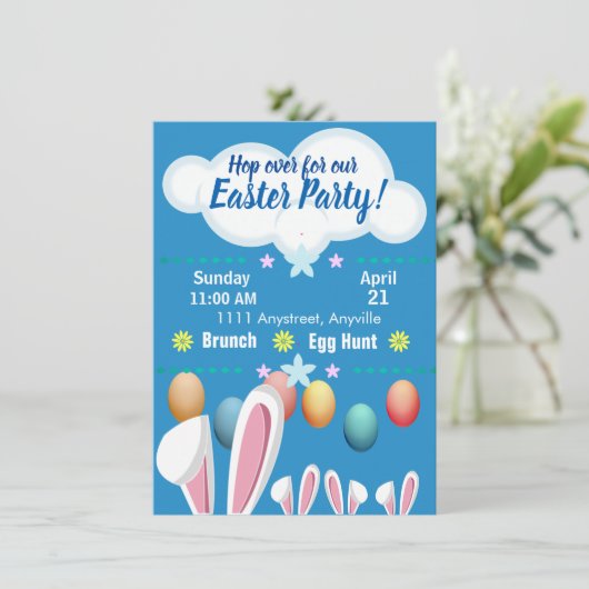 Party für Ostern Einladung (Stehend Vorderseite)