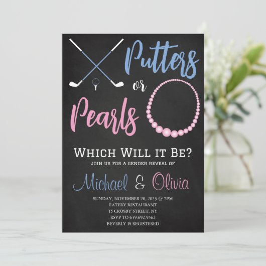 Party für Perlen oder Perlen Einladung (Stehend Vorderseite)