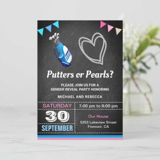 Party für Perlen oder Perlen Einladung (Stehend Vorderseite)