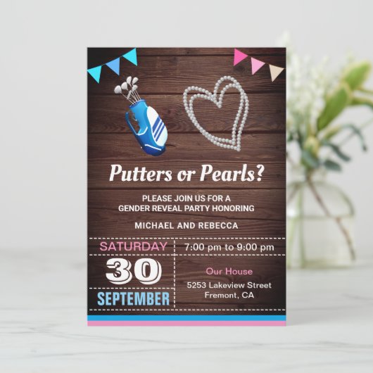 Party für Perlen oder Perlen Einladung (Stehend Vorderseite)