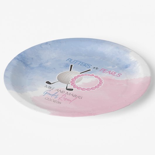 Party für Perlen oder Perlen Pappteller (Schrägansicht)