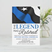 Party für Polizeieinziehung Blaue Amerikanische Fl Einladung (Stehend Vorderseite)