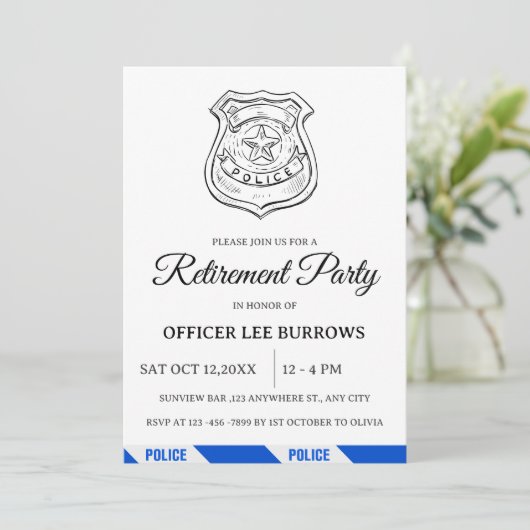Party für Polizeieinziehung Einladung (Stehend Vorderseite)