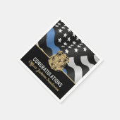 Party für Polizeischutz Blue Line Herzlichen Glück Serviette (Ecke)