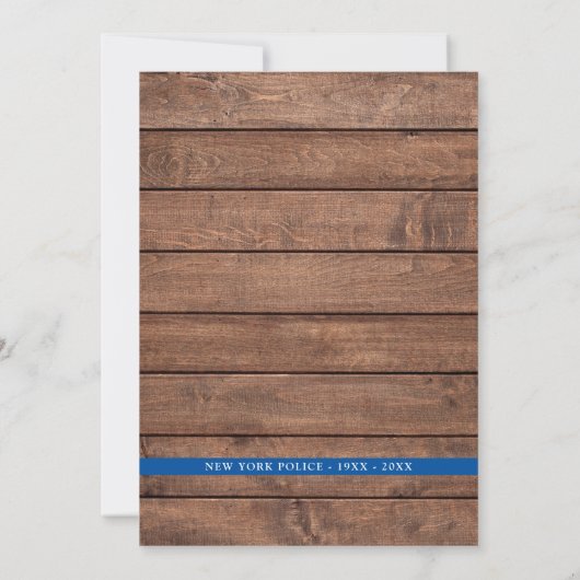 Party für Polizeischutz Thin Blue Line Rustikal Einladung (Rückseite)